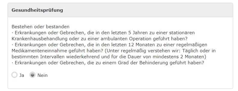die haftpflichtkasse gesundheitsfragen