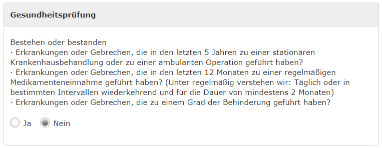 gesundheitsfragen haftpflichtkasse
