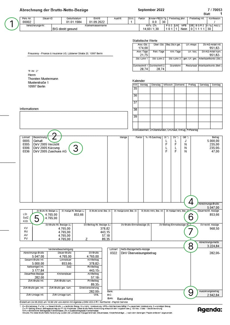 Lohnabrechnung mit bAV anleitung