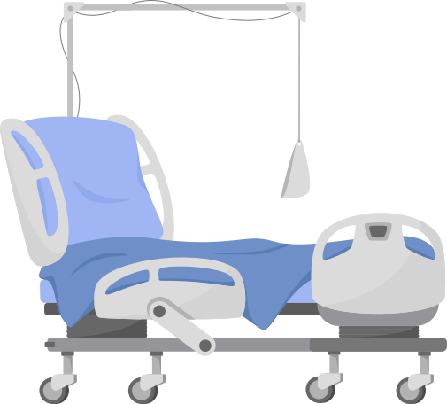 Vektorgrafik von einem Krankenhausbett