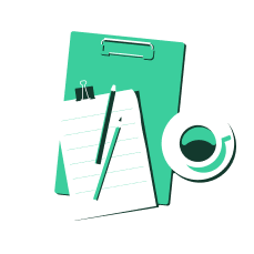 aufgabenliste mit kaffee